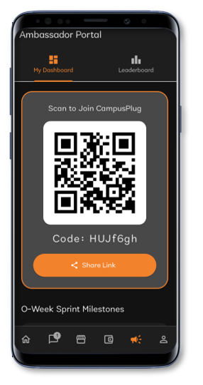 The Campus Plug ambassador dashboard